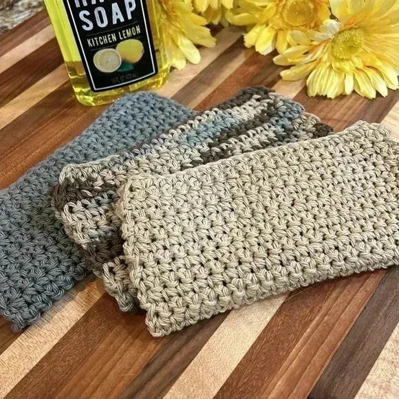 100% Cotton Handmade Washcloths - Set of 3 - Picture 11 of 11